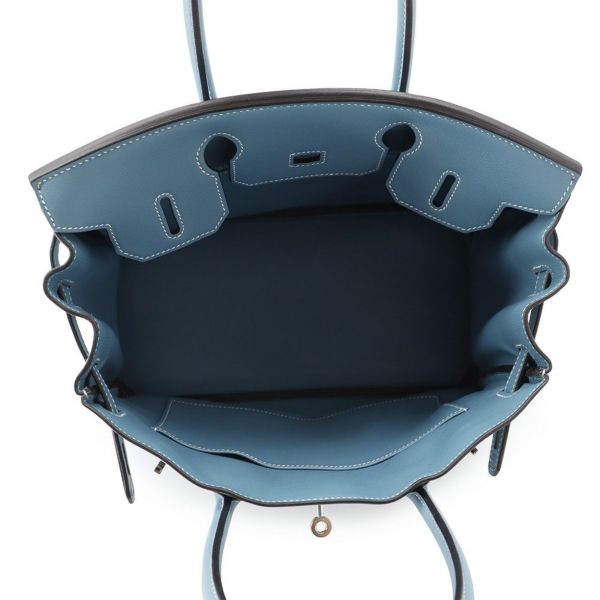 エルメス バーキン30 ブルージーン/シルバー金具 スイフト □L刻印 HERMES Birkin ハンドバッグ