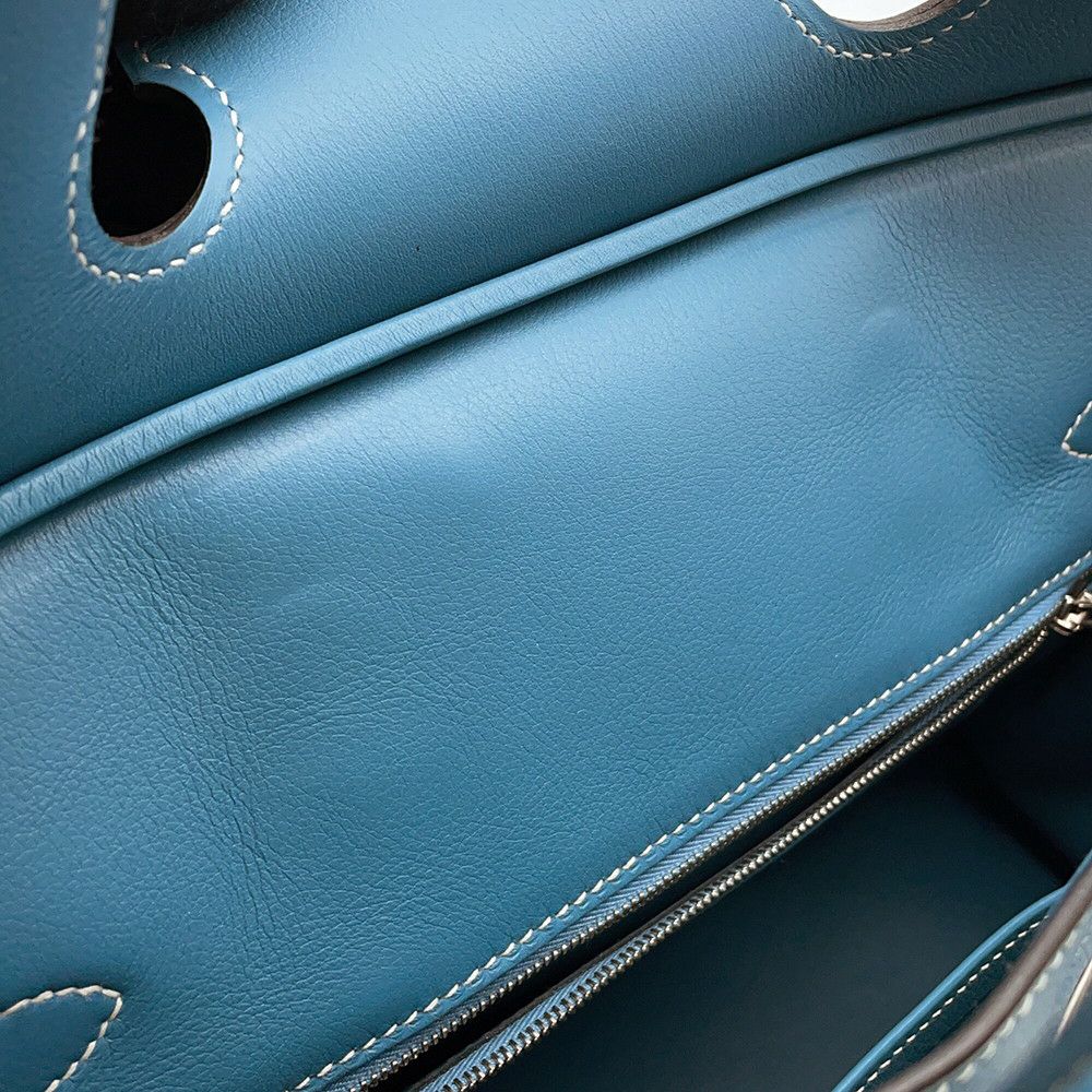 エルメス バーキン30 ブルージーン/シルバー金具 スイフト □L刻印 HERMES Birkin ハンドバッグ