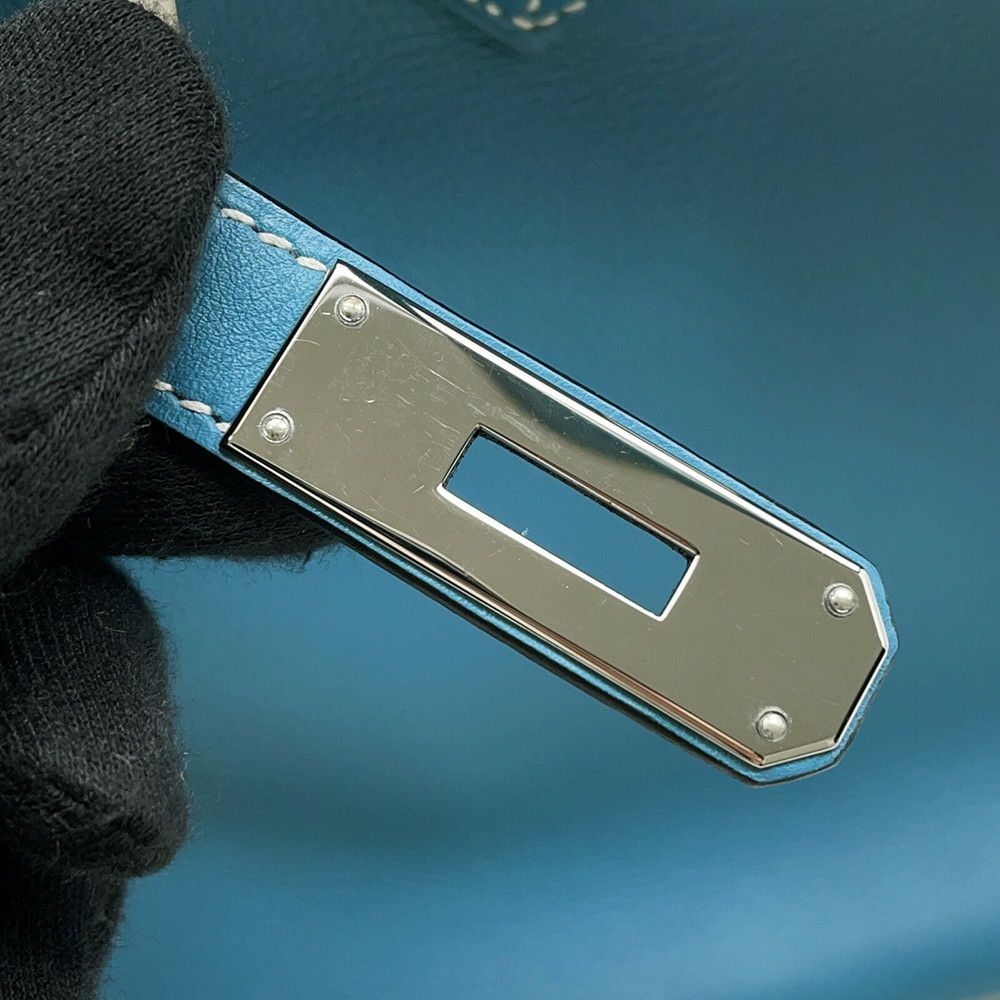 エルメス バーキン30 ブルージーン/シルバー金具 スイフト □L刻印 HERMES Birkin ハンドバッグ