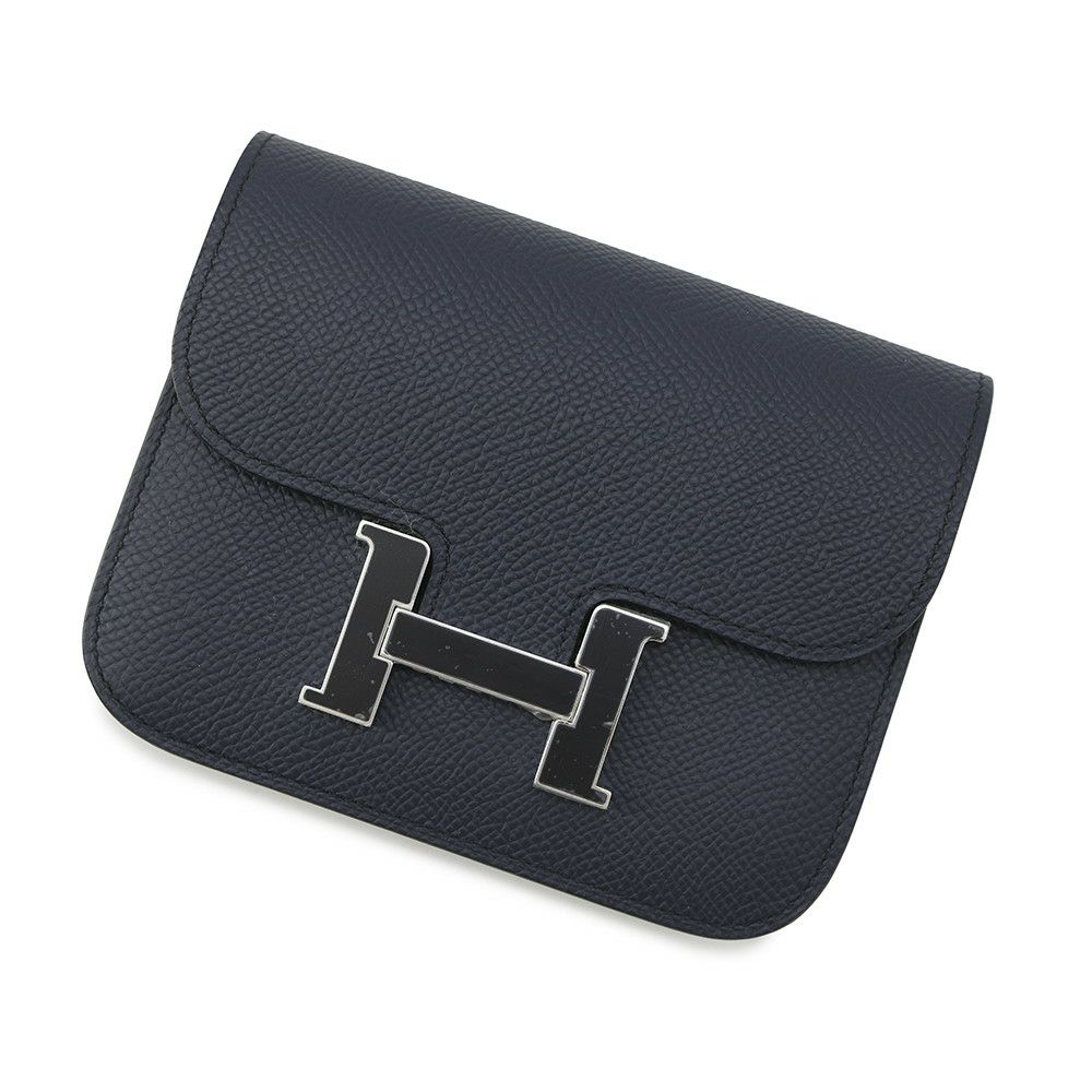 エルメス 財布 コンスタンス スリム ブルーインディゴ/シルバー金具/ラッカー金具 エプソン B刻印 HERMES 財布