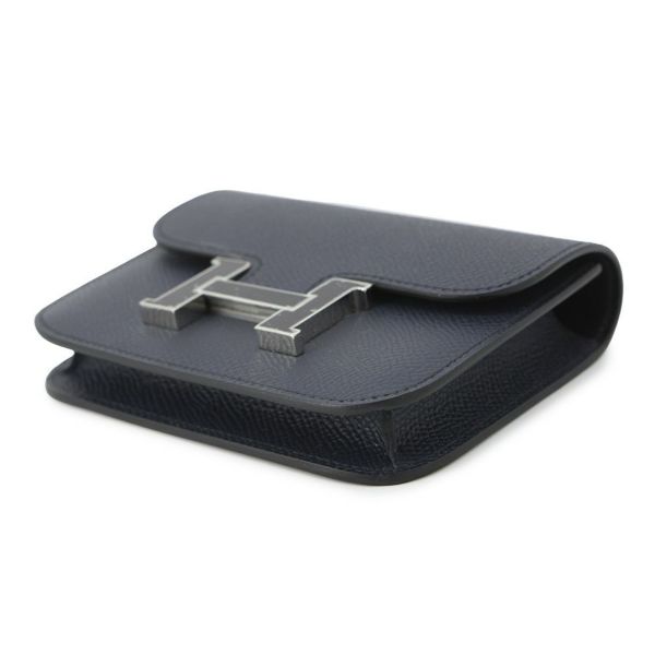 エルメス 財布 コンスタンス スリム ブルーインディゴ/シルバー金具/ラッカー金具 エプソン B刻印 HERMES 財布