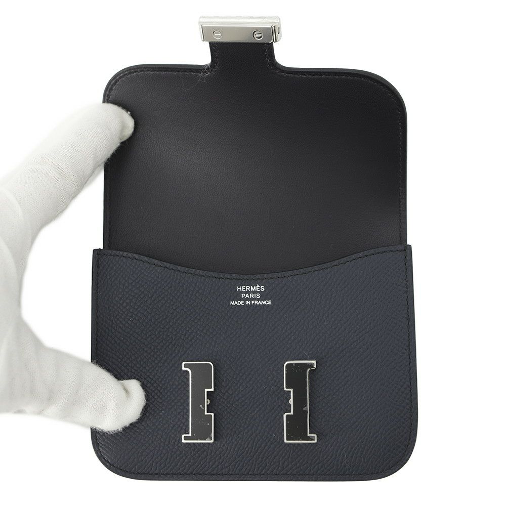 エルメス 財布 コンスタンス スリム ブルーインディゴ/シルバー金具/ラッカー金具 エプソン B刻印 HERMES 財布