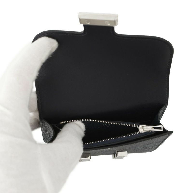 エルメス 財布 コンスタンス スリム ブルーインディゴ/シルバー金具/ラッカー金具 エプソン B刻印 HERMES 財布