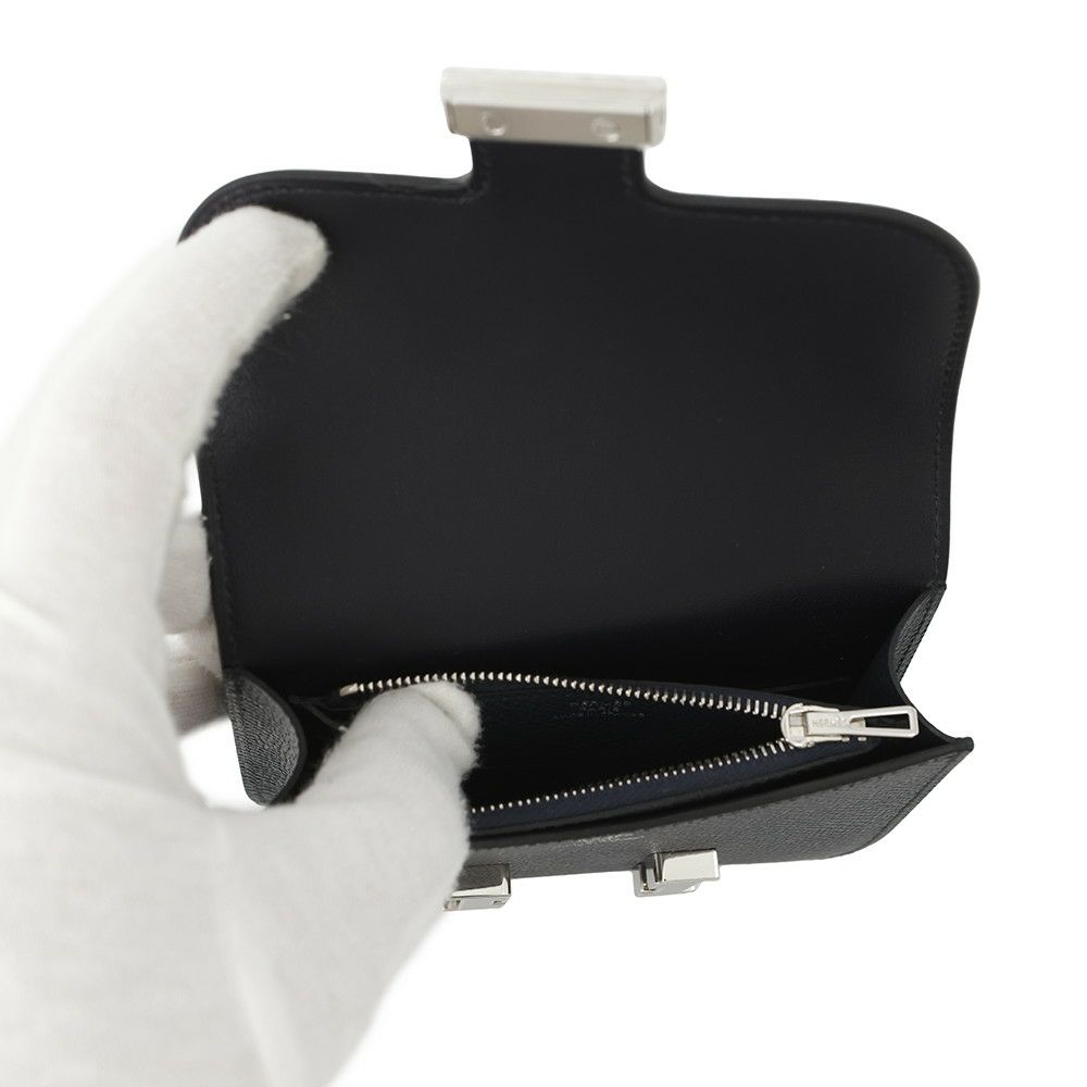 エルメス 財布 コンスタンス スリム ブルーインディゴ/シルバー金具/ラッカー金具 エプソン B刻印 HERMES 財布