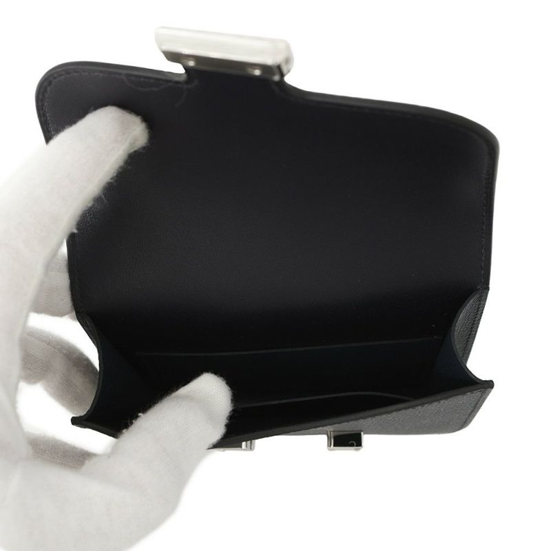 エルメス 財布 コンスタンス スリム ブルーインディゴ/シルバー金具/ラッカー金具 エプソン B刻印 HERMES 財布