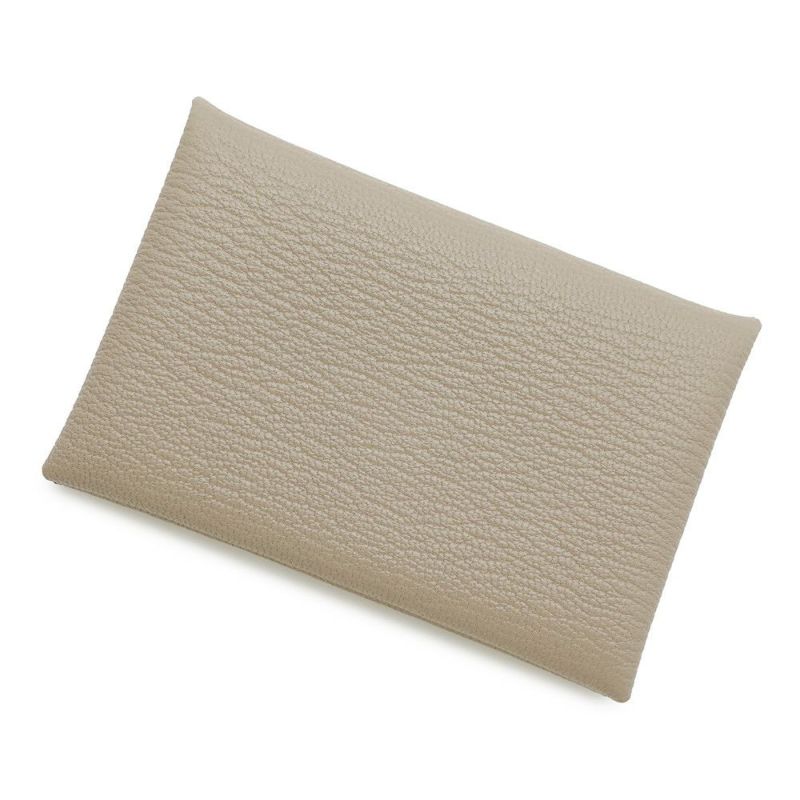 エルメス カードケース カルヴィ トゥルティエールグレー/シルバー金具 シェブルミゾル W刻印 HERMES 財布