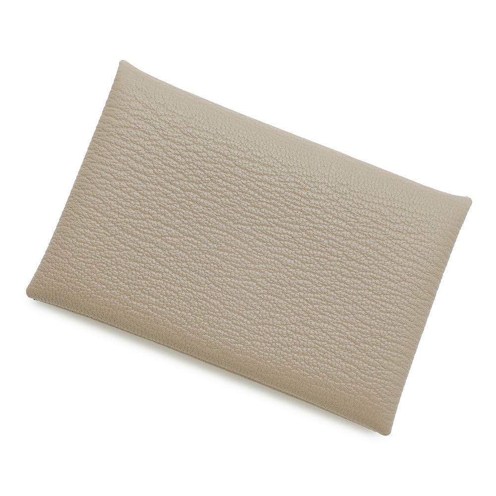 エルメス カードケース カルヴィ トゥルティエールグレー/シルバー金具 シェブルミゾル W刻印 HERMES 財布