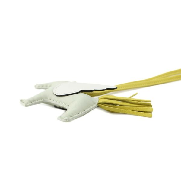 エルメス バッグチャーム ロデオPM ペガサス ヴェールフィズ/ライム/ホワイト ラムスキン B刻印