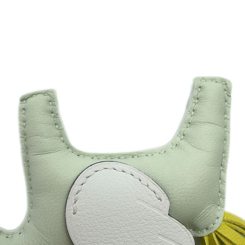 エルメス バッグチャーム ロデオPM ペガサス ヴェールフィズ/ライム/ホワイト ラムスキン B刻印