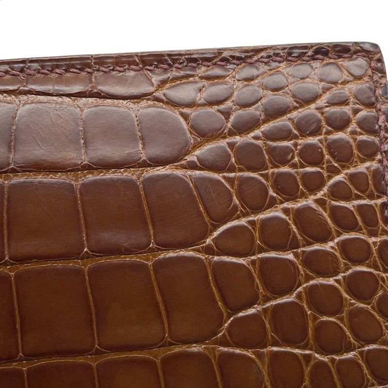 エルメス 長財布 ベアンスフレ ミール/ゴールド金具 アリゲーターシャイン X刻印 HERMES 財布