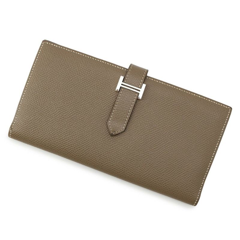 エルメス 長財布 ベアンスフレ エトゥープ/シルバー金具 エプソン A刻印 HERMES 財布