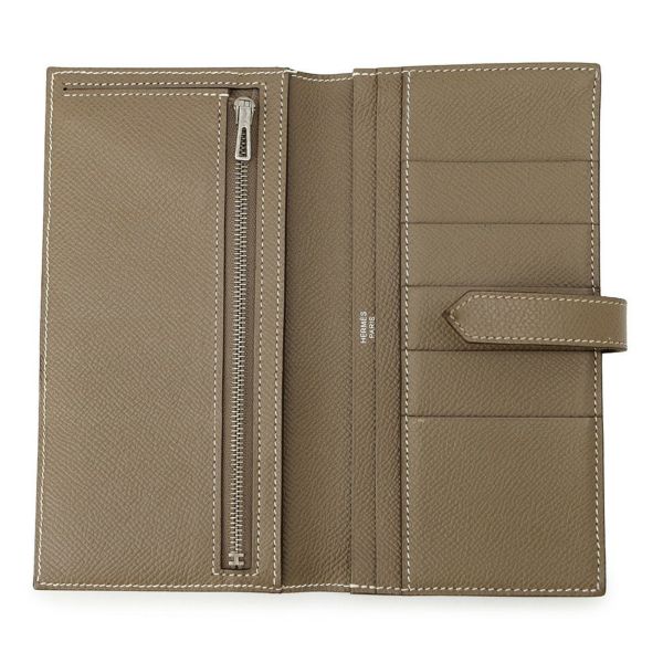 エルメス 長財布 ベアンスフレ エトゥープ/シルバー金具 エプソン A刻印 HERMES 財布