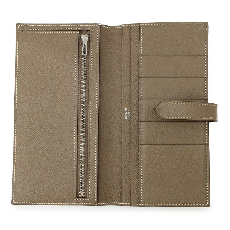 エルメス 長財布 ベアンスフレ エトゥープ/シルバー金具 エプソン A刻印 HERMES 財布