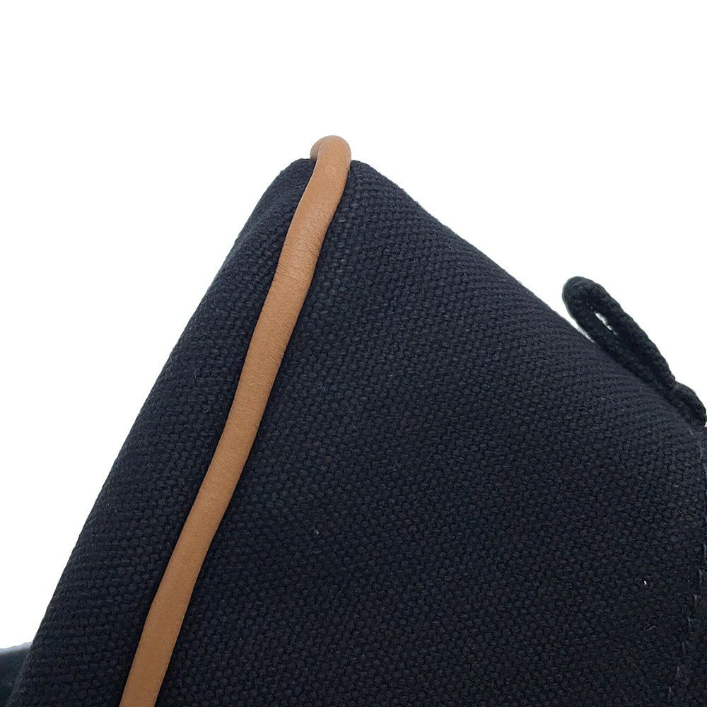 エルメス ポーチ ボリードポーチ ミニミニ ブラック/シルバー金具 コットン HERMES 小物入れ 黒