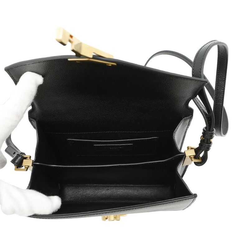 サンローランパリ ハンドバッグ カサンドラ トップハンドル レザー 623930 2wayショルダーバッグ 黒