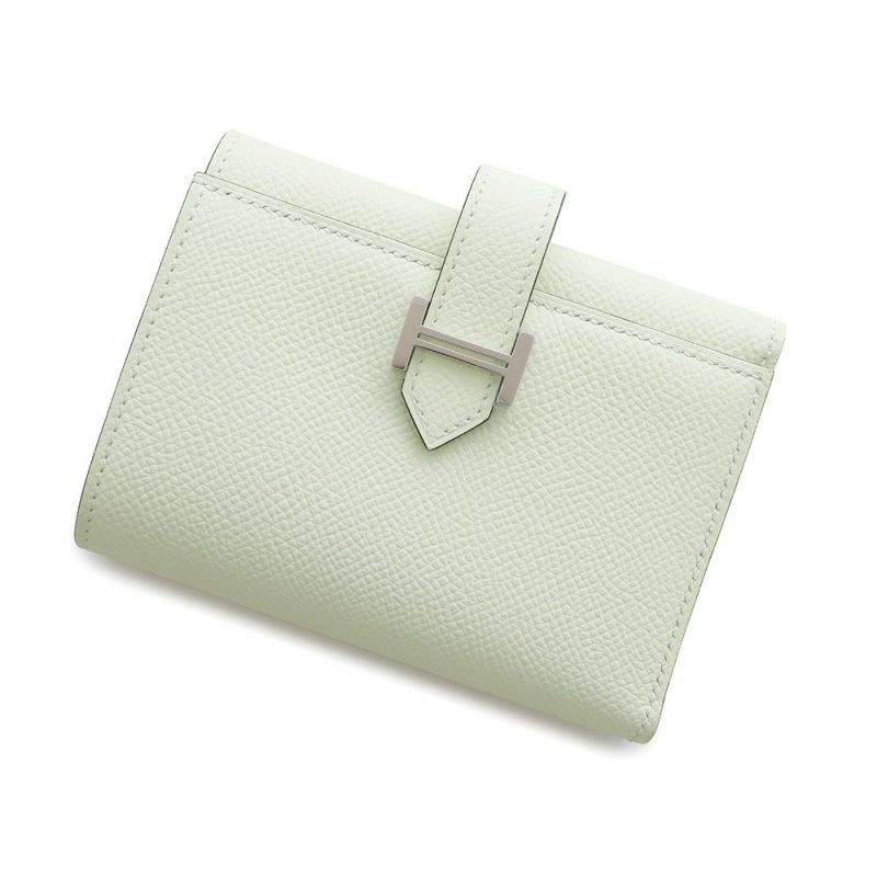 エルメス 三つ折り財布 ベアンコンビネ ヴェールフィズ/シルバー金具 エプソン B刻印