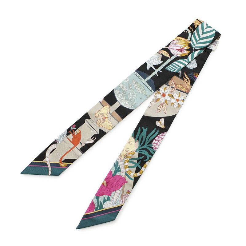 エルメス スカーフ ツイリー プレシャス・パラダイス PRECIOUS PARADISE HERMES 2024春夏 黒