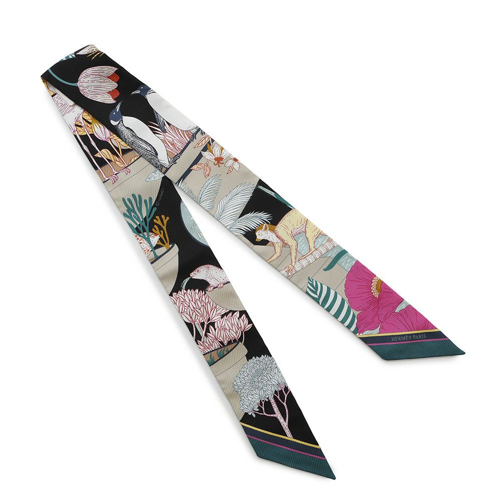 エルメス スカーフ ツイリー プレシャス・パラダイス PRECIOUS PARADISE HERMES 2024春夏 黒