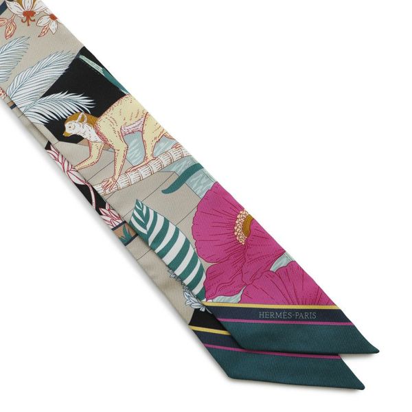 エルメス スカーフ ツイリー プレシャス・パラダイス PRECIOUS PARADISE HERMES 2024春夏 黒