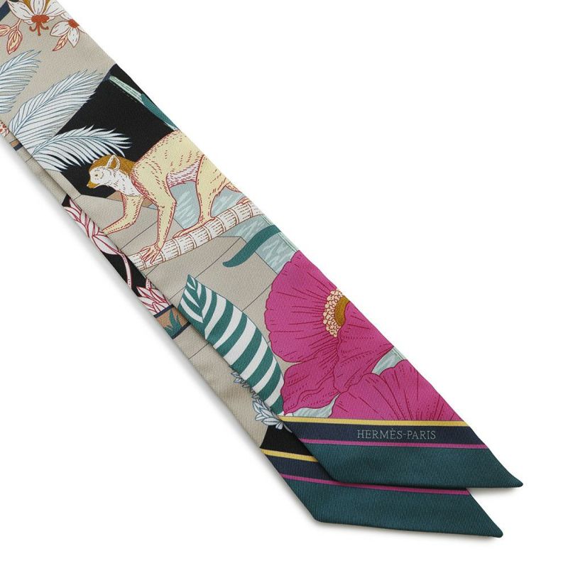 エルメス スカーフ ツイリー プレシャス・パラダイス PRECIOUS PARADISE HERMES 2024春夏 黒