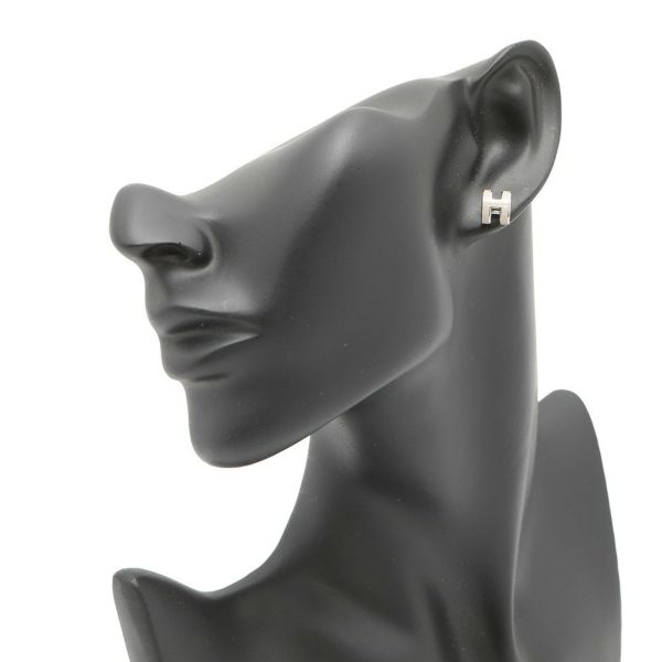 エルメス ピアス ミニ・ポップアッシュ マロングラッセ/シルバー金具 Hモチーフ HERMES Pop H ポップH