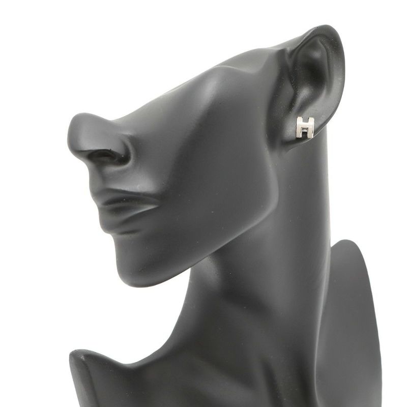 エルメス ピアス ミニ・ポップアッシュ マロングラッセ/シルバー金具 Hモチーフ HERMES Pop H ポップH