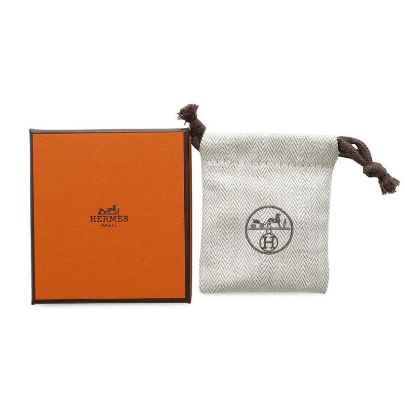 エルメス ピアス ミニ・ポップアッシュ マロングラッセ/シルバー金具 Hモチーフ HERMES Pop H ポップH