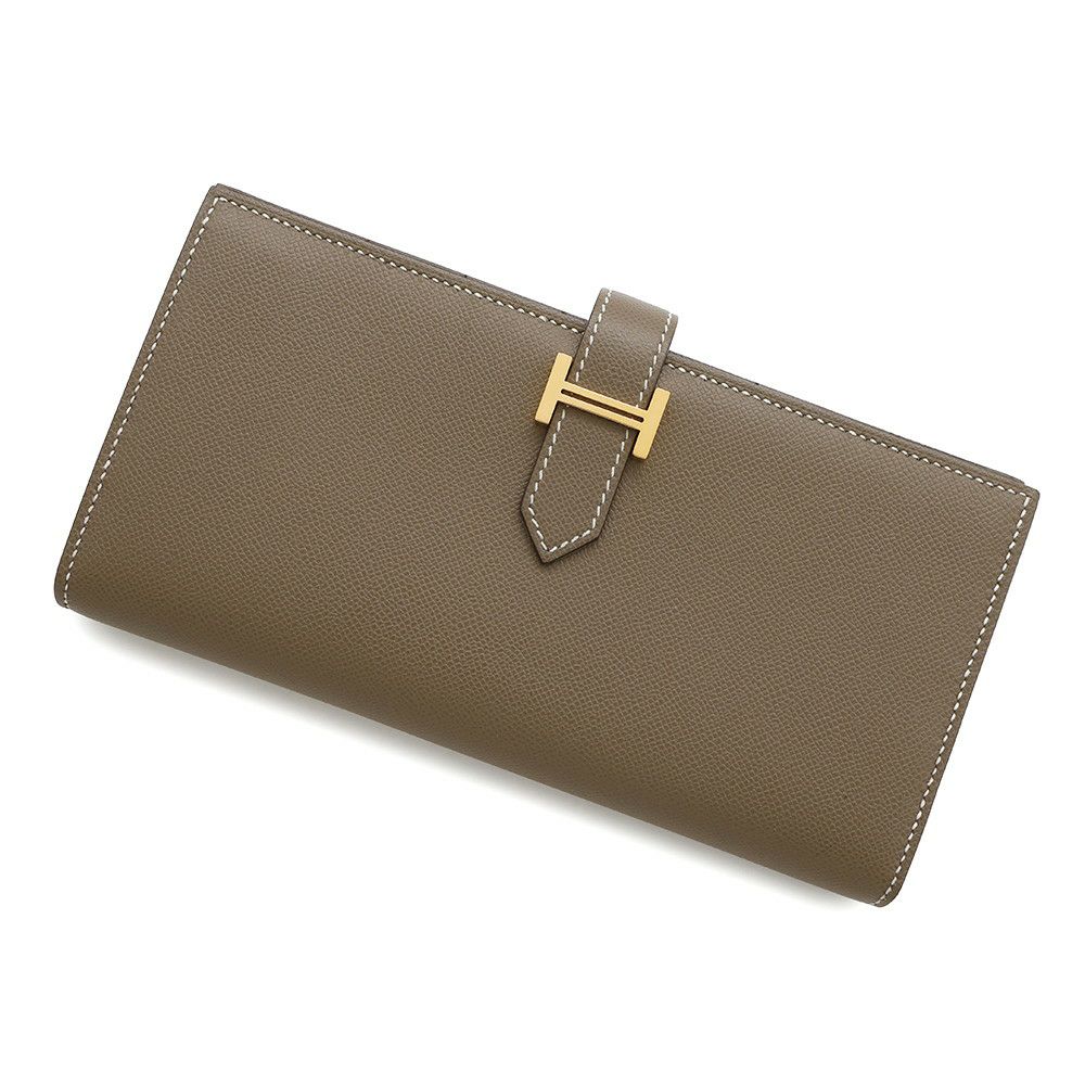 エルメス 長財布 ベアンスフレ ミール/ゴールド金具 アリゲーター  