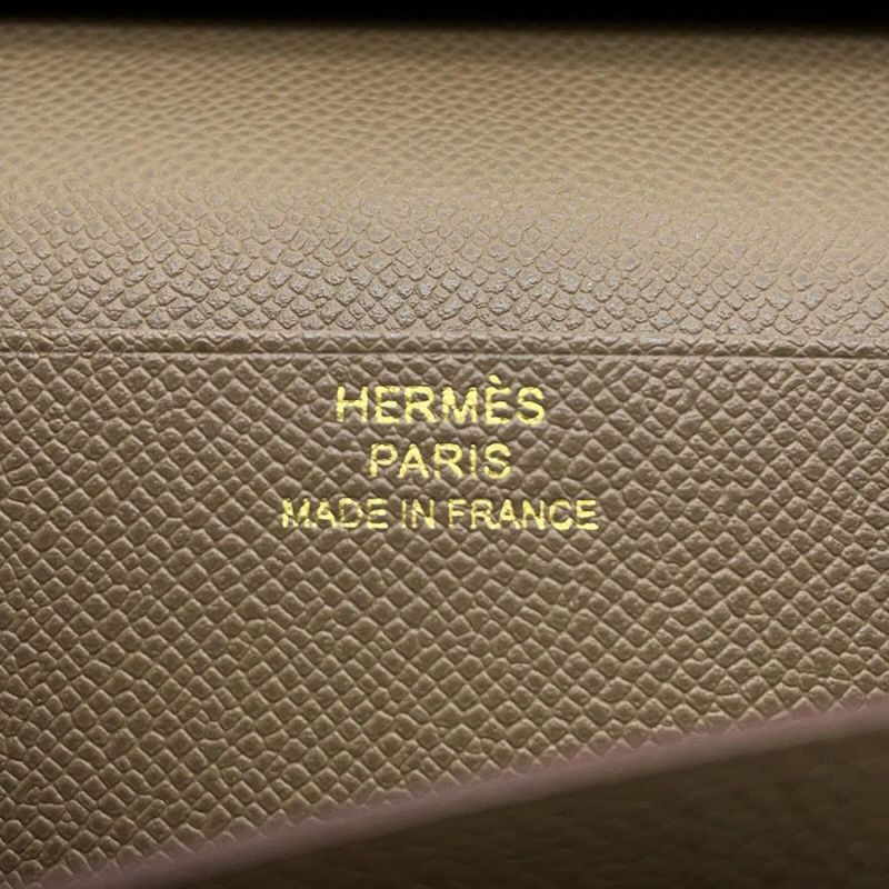 エルメス 長財布 ベアンスフレ エトゥープ/ゴールド金具 ヴォーマダム B刻印 HERMES 財布