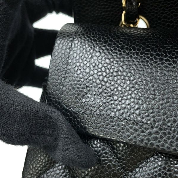 シャネル チェーンショルダーバッグ マトラッセ23 ココマーク ダブルチェーン キャビアスキン A01113 CHANEL 黒