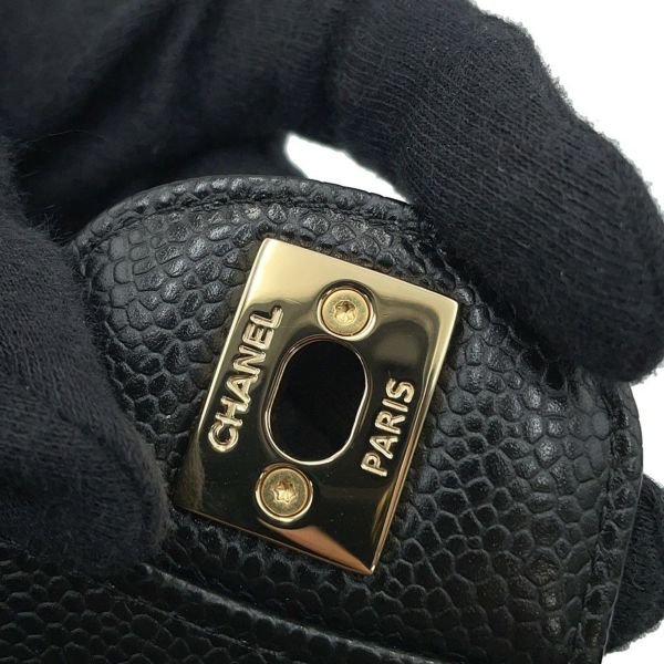 シャネル チェーンショルダーバッグ マトラッセ23 ココマーク ダブルチェーン キャビアスキン A01113 CHANEL 黒