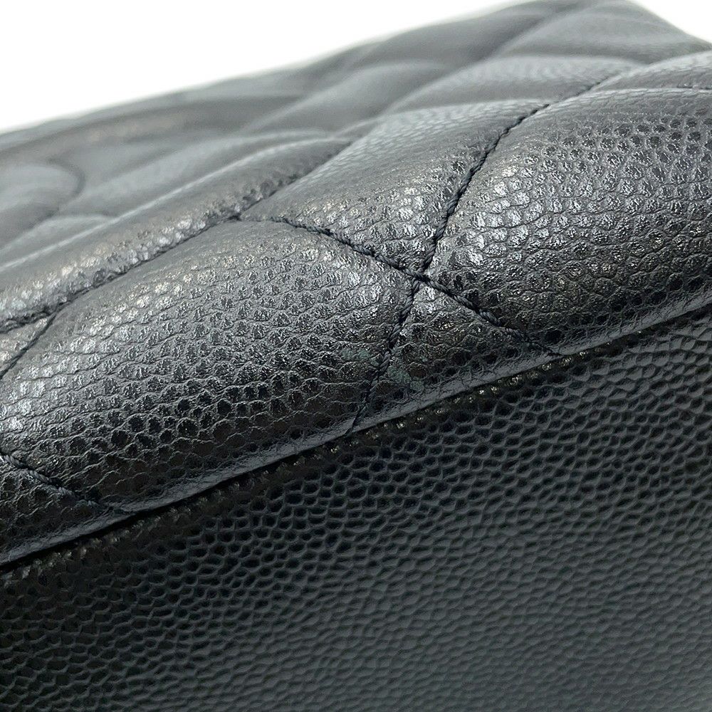 シャネル トートバッグ マトラッセ ココマーク ダブルチェーン キャビアスキン A67294 CHANEL ショルダーバッグ 黒
