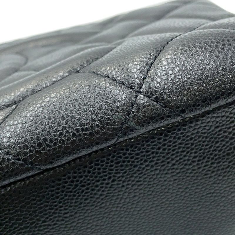シャネル トートバッグ マトラッセ ココマーク ダブルチェーン キャビアスキン A67294 CHANEL ショルダーバッグ 黒