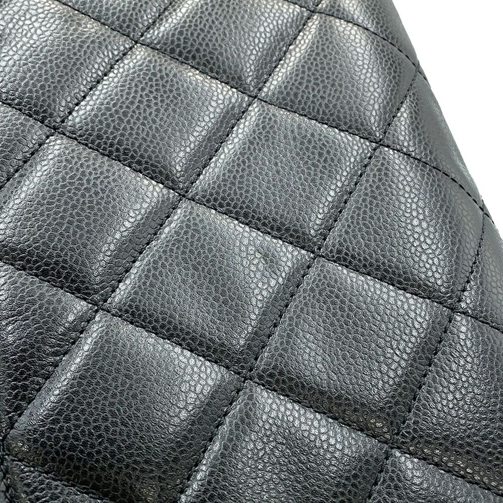 シャネル トートバッグ マトラッセ ココマーク ダブルチェーン キャビアスキン A67294 CHANEL ショルダーバッグ 黒
