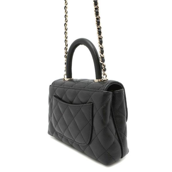 シャネル ハンドバッグ マトラッセ ココハンドル ミニミニ キャビアスキン AP4244 2wayチェーンショルダー 黒