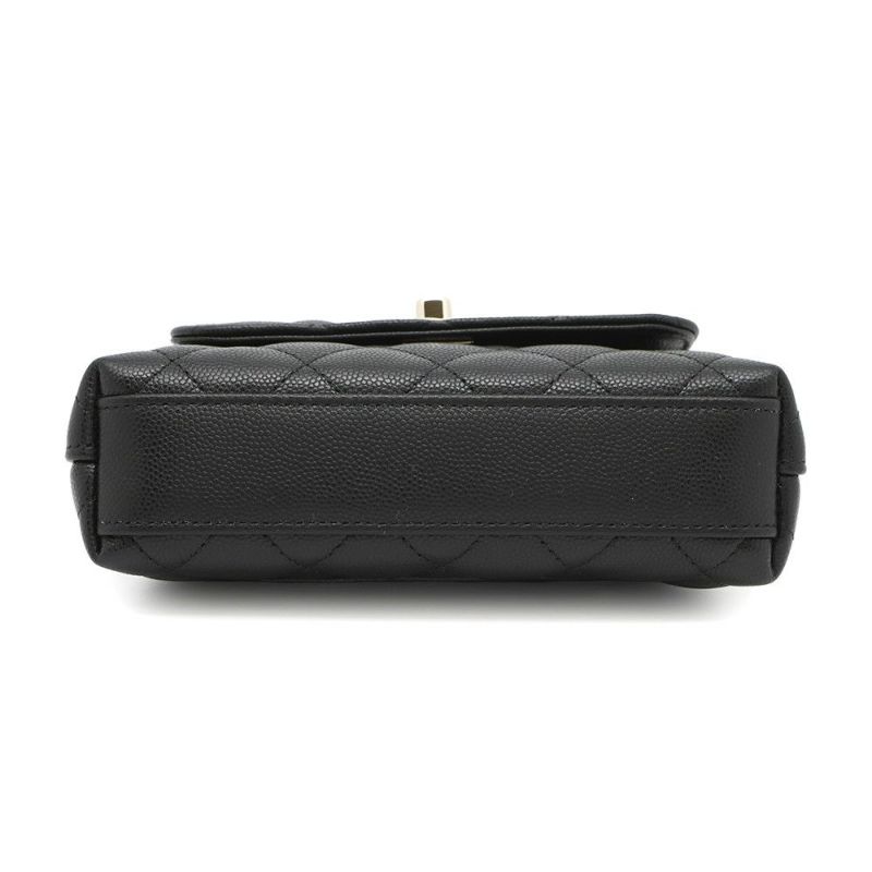 シャネル ハンドバッグ マトラッセ ココハンドル ミニミニ キャビアスキン AP4244 2wayチェーンショルダー 黒