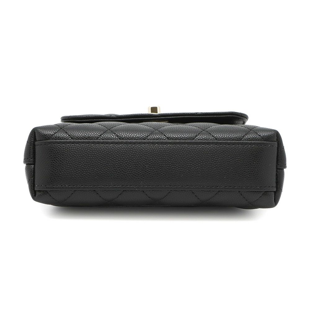 シャネル ハンドバッグ マトラッセ ココハンドル ミニミニ キャビアスキン AP4244 2wayチェーンショルダー 黒