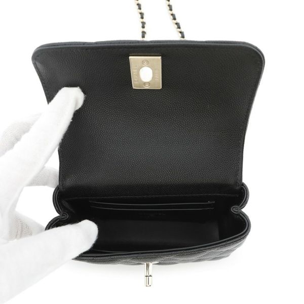 シャネル ハンドバッグ マトラッセ ココハンドル ミニミニ キャビアスキン AP4244 2wayチェーンショルダー 黒