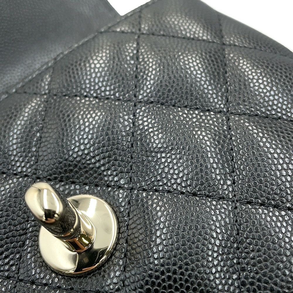 シャネル ハンドバッグ マトラッセ ココハンドル ミニミニ キャビアスキン AP4244 2wayチェーンショルダー 黒