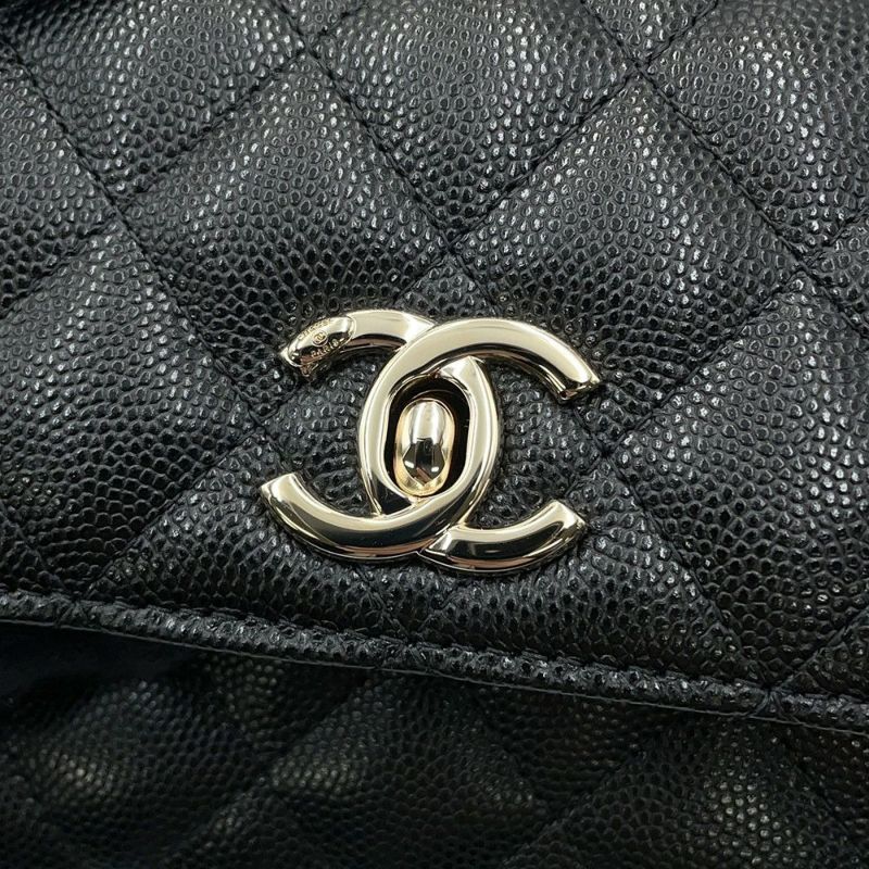 シャネル ハンドバッグ マトラッセ ココハンドル ミニミニ キャビアスキン AP4244 2wayチェーンショルダー 黒