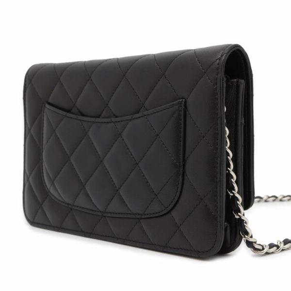 シャネル チェーンウォレット クラシック マトラッセ ココマーク ラムスキン AP0250 CHANEL 財布 黒