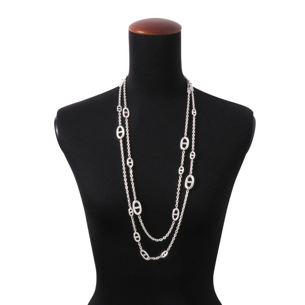 エルメス ネックレス シェーヌダンクル ファランドール 160 SV925シルバー HERMES ロングネックレス ジュエリー