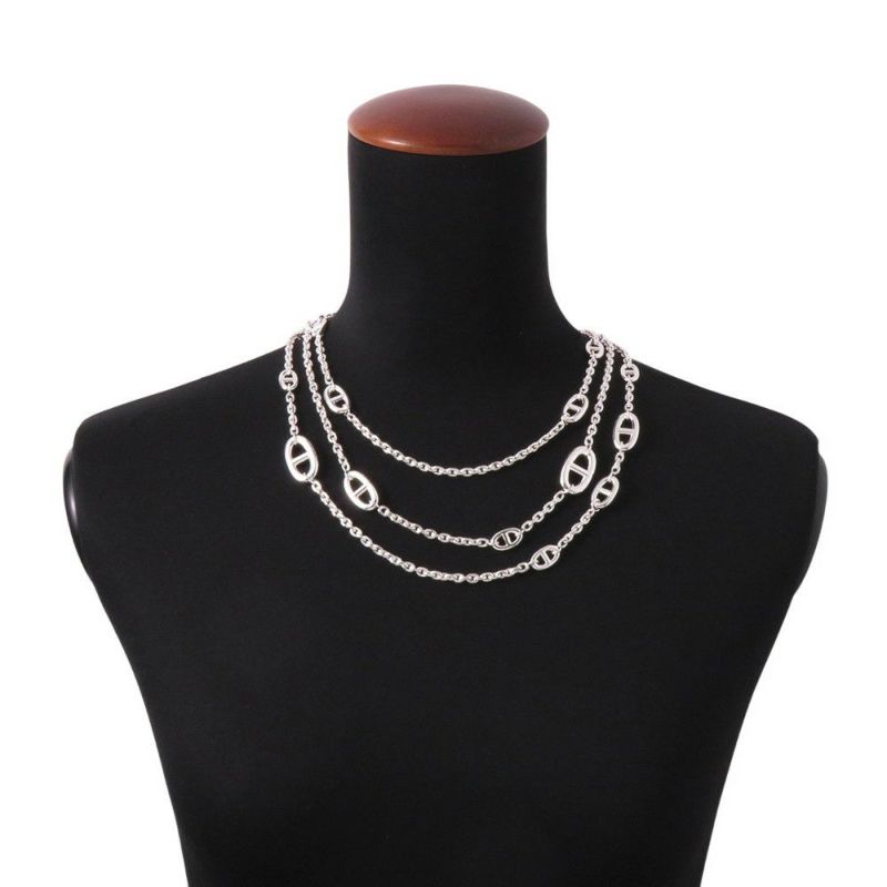 エルメス ネックレス シェーヌダンクル ファランドール 160 SV925シルバー HERMES ロングネックレス ジュエリー