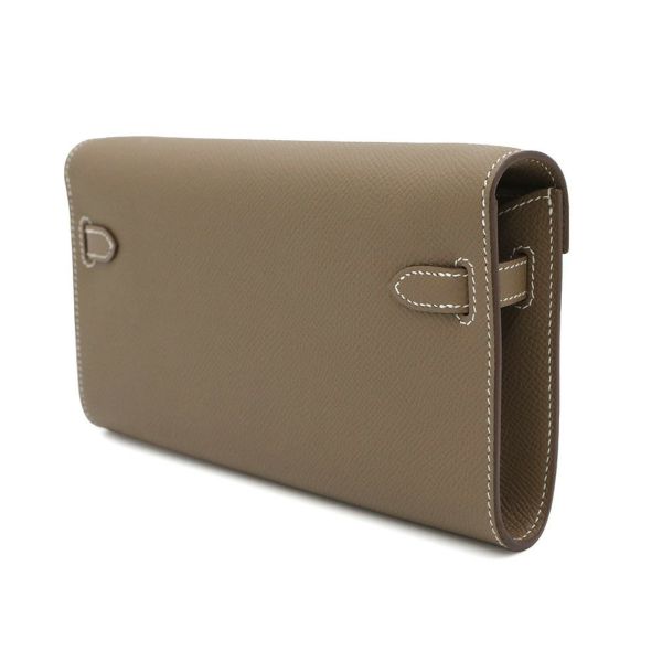 エルメス ケリーウォレット ロング トゥーゴー エトゥープ/シルバー金具 エプソン B刻印 財布
