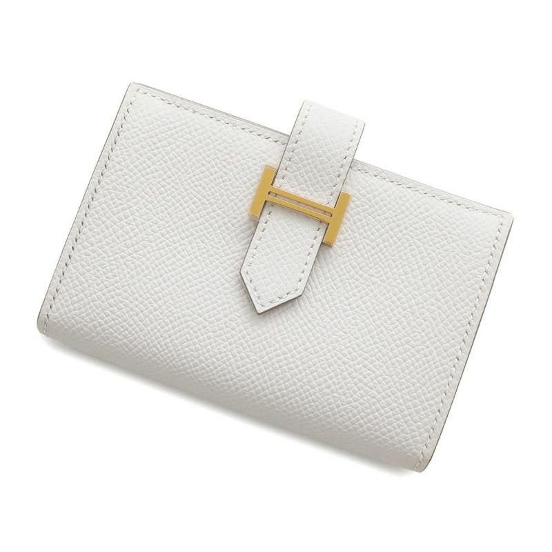 エルメス カードケース ベアン ミニ 小銭入れ付き グリスペール/ゴールド金具 エプソン B刻印 HERMES 名刺入れ コインケース