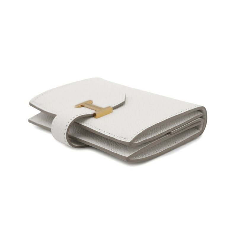 エルメス カードケース ベアン ミニ 小銭入れ付き グリスペール/ゴールド金具 エプソン B刻印 HERMES 名刺入れ コインケース