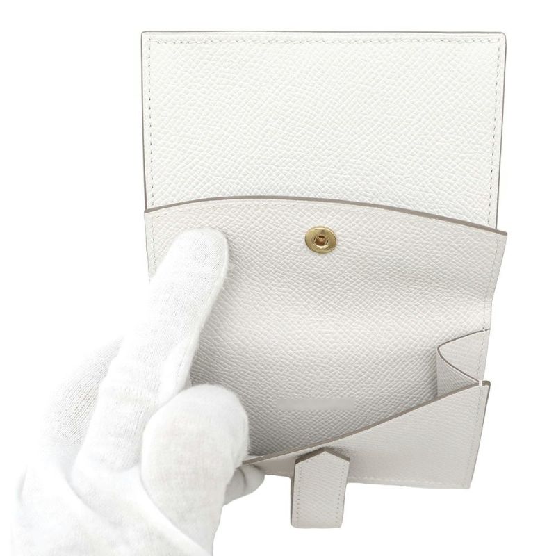 エルメス カードケース ベアン ミニ 小銭入れ付き グリスペール/ゴールド金具 エプソン B刻印 HERMES 名刺入れ コインケース
