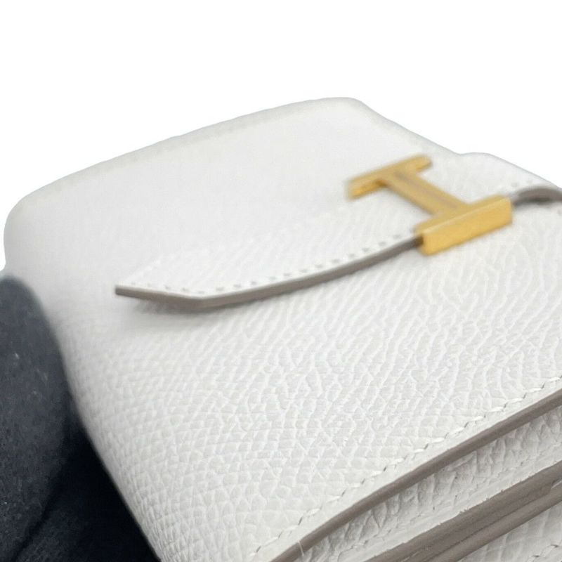 エルメス カードケース ベアン ミニ 小銭入れ付き グリスペール/ゴールド金具 エプソン B刻印 HERMES 名刺入れ コインケース