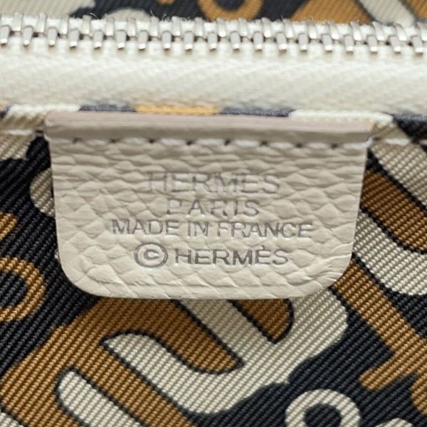 エルメス コインケース アザップコンパクト シルクイン クレ/シルバー金具 エプソン B刻印 HERMES