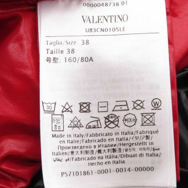 ヴァレンティノ ダウンジャケット フード付き レディースサイズ38 VALENTINO アパレル アウター 黒 レッド